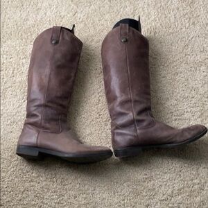 Tall brown all leather boot by Merona size 9.5